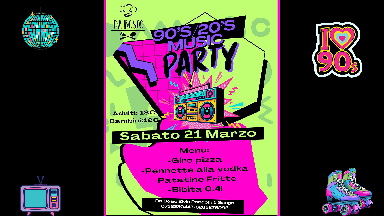 Sei invitato al nostro Party 90s I 20's 